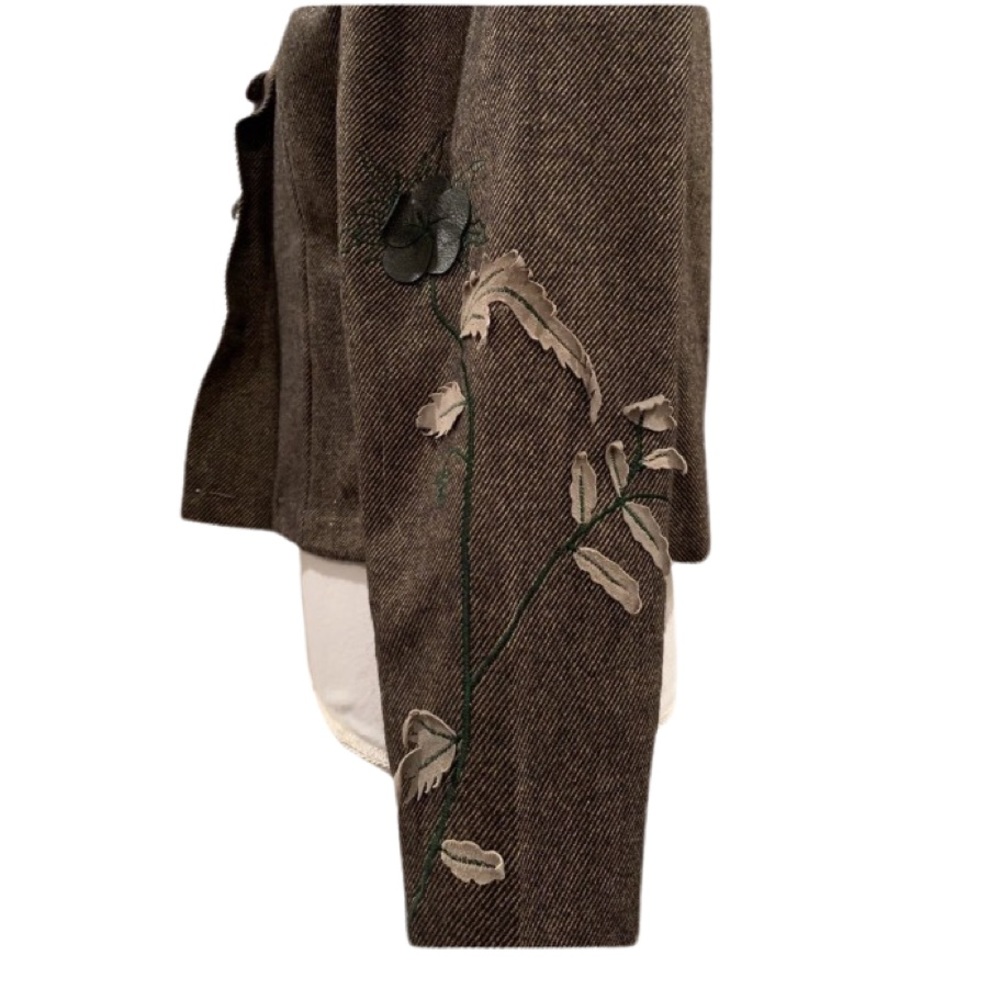 NWT Vintage 1998 Yantha Faux Fur Collar Jacket Blazer Embroidered Boho Chic  Med - Picture 4 of 7